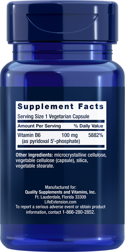 Pyridoxal 5'-Phosphate Caps, 100 mg, 60 Cápsulas Vegetarianas - newfoodsbr
