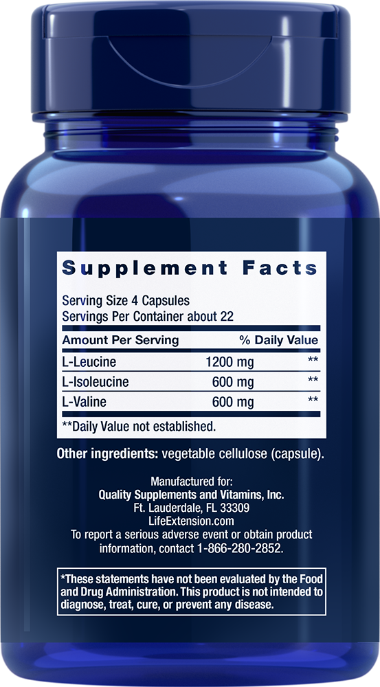 Branched Chain Amino Acids, 90 cápsulas - newfoodsbr