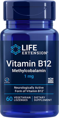 Vitamina B12 Methylcobalamin, 1 mg, 60 vegetarian lozenges - Life Products Br