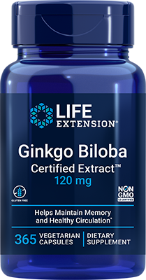 Ginkgo Biloba Certified Extract™, 120 mg, 365 Cápsulas Vegetarianas - newfoodsbr
