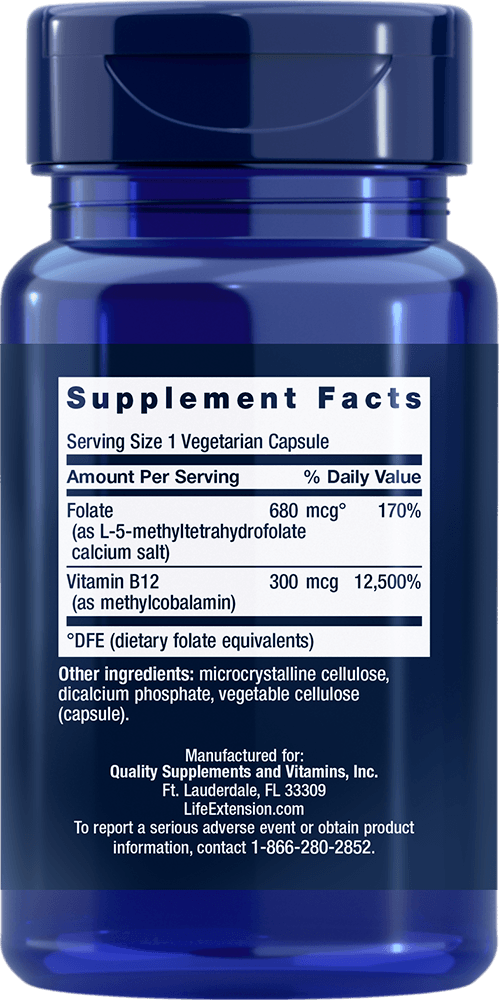 BioActive Folate & Vitamin B12, 90 Cápsulas Vegetarianas - newfoodsbr