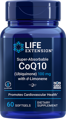 Super-Absorbable CoQ10 (Ubiquinone) with d-Limonene, 100 mg, 60 Softgels - Life Products Br
