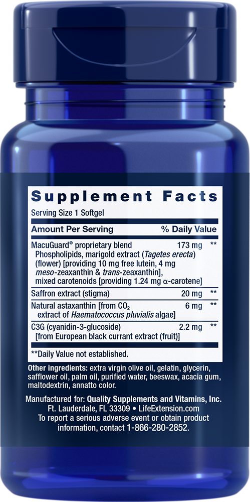 MacuGuard® Ocular Support with Saffron & Astaxanthin, 60 Softgels - newfoodsbr
