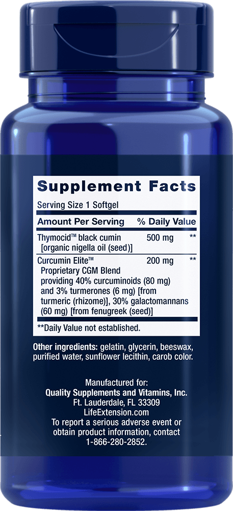 Black Cumin Seed Oil and Curcumin Elite™, 60 Softgels - newfoodsbr