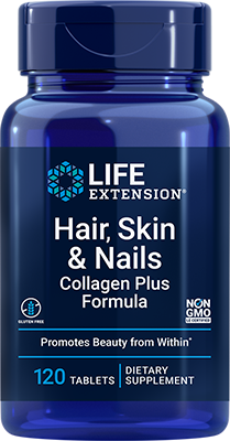 Hair, Skin & Nails Collagen Plus Formula, 120 Comprimidos - newfoodsbr