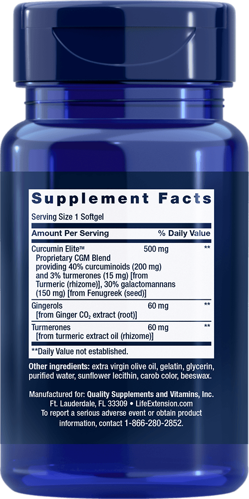 Advanced Curcumin Elite™ Turmeric Extract, Ginger & Turmerones, 30 Softgels - newfoodsbr