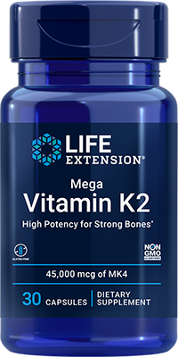 Mega Vitamin K2, 45000 mcg (45 mg), 30 Cápsulas - newfoodsbr