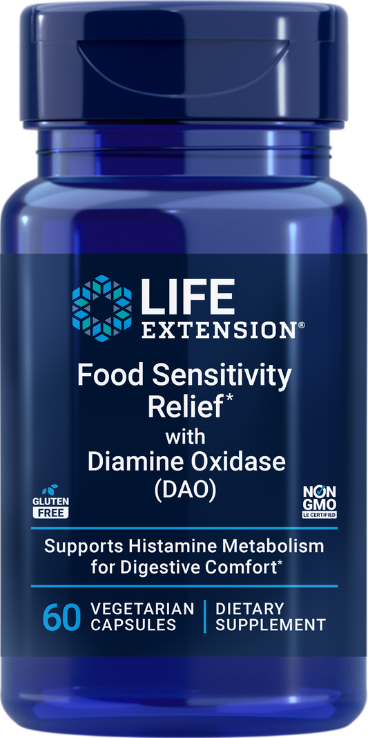 Food Sensitivity Relief with Diamine Oxidase (DAO), 60 Cápsulas Vegetarianas