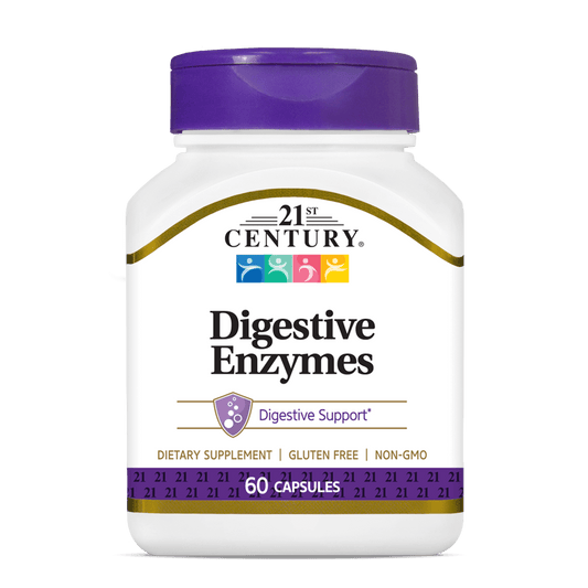 Enzimas Digestivas — 21st Century, 60 Cápsulas