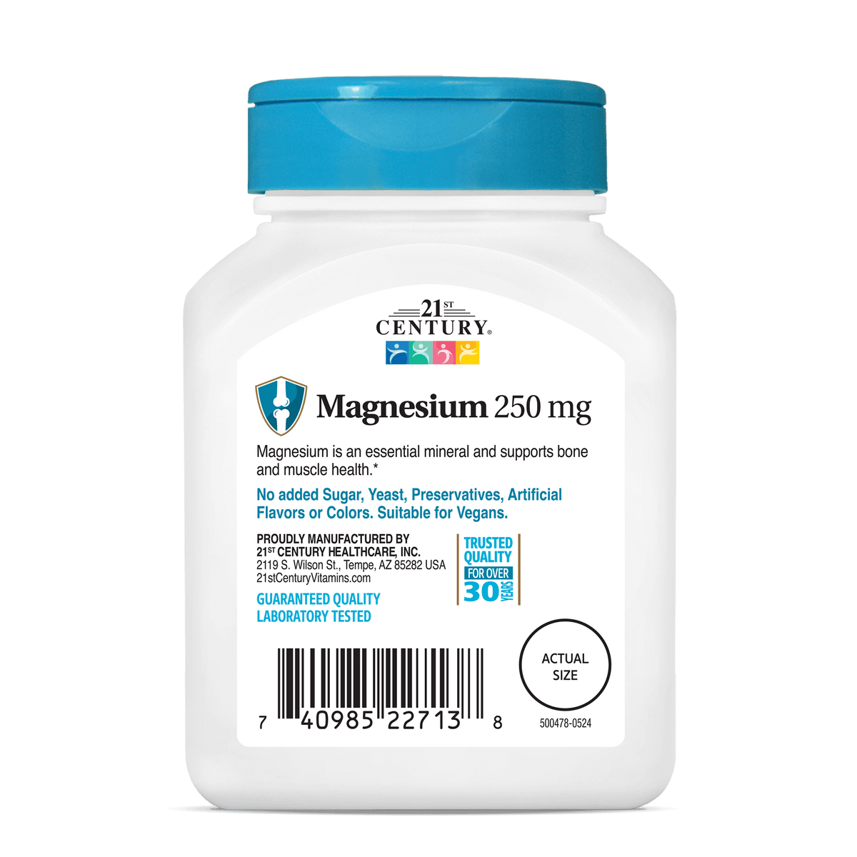 Magnésio 250mg — 21st Century, 250 Comprimidos