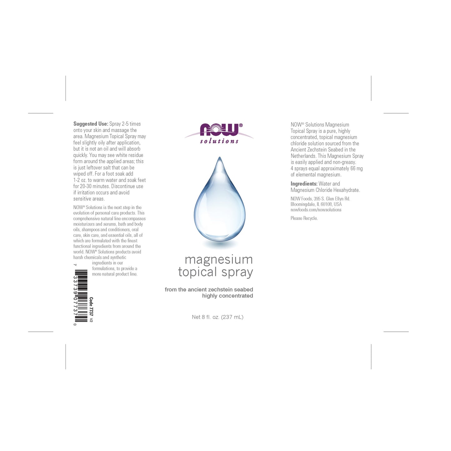 Spray Tópico de Magnésio, (237 ml)