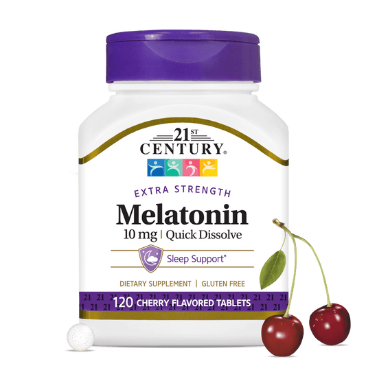 Melatonina 10mg Dissolução Rápida (Cereja) — 21st Century, 120 Comprimidos