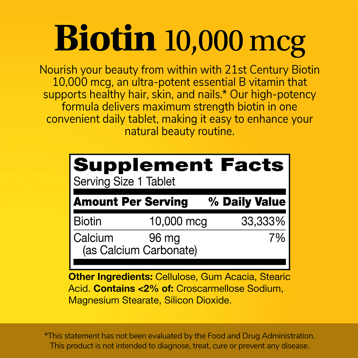 Biotina 10.000mcg — 21st Century, 360 Comprimidos