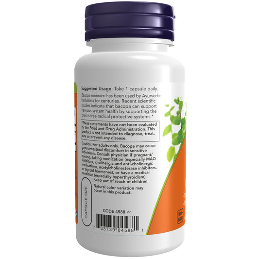 Extrato de Bacopa 450 mg, 90 Cápsulas Vegetarianas