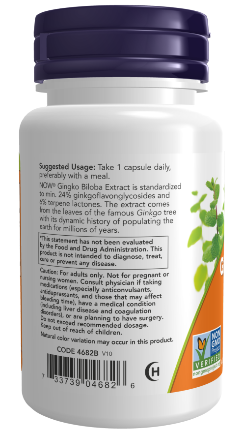 Ginkgo Biloba, Força Dupla 120 mg, 200 Cápsulas Vegetarianas