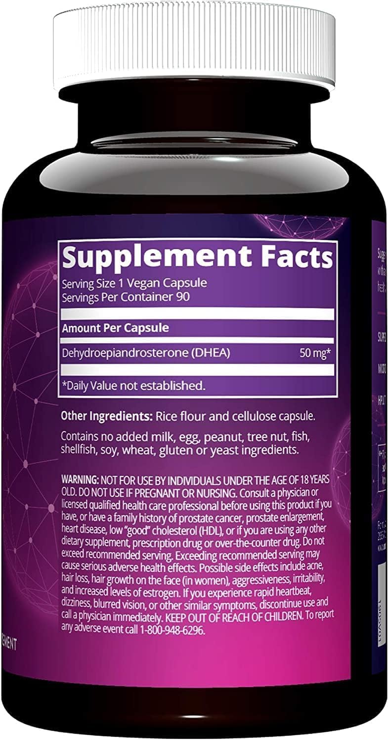 Cápsulas veganas de DHEA 50mg – equilíbrio hormonal