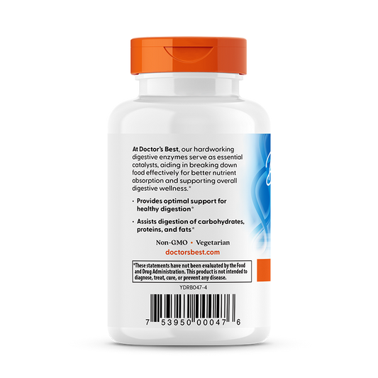 Enzimas Digestivas — Doctor's Best, 90 Cápsulas Vegetarianas