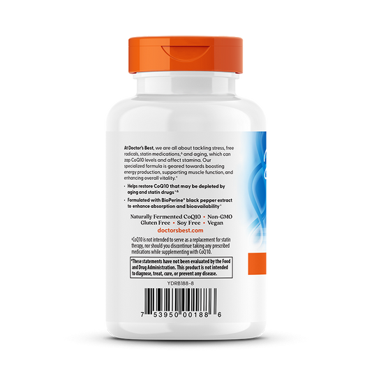 CoQ10 Alta Absorção 100mg com BioPerine — Doctor's Best, 120 Cápsulas Vegetarianas