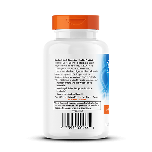 Probiótico 2 Bilhões UFC com LactoSpore — Doctor's Best, 60 Cápsulas Vegetarianas