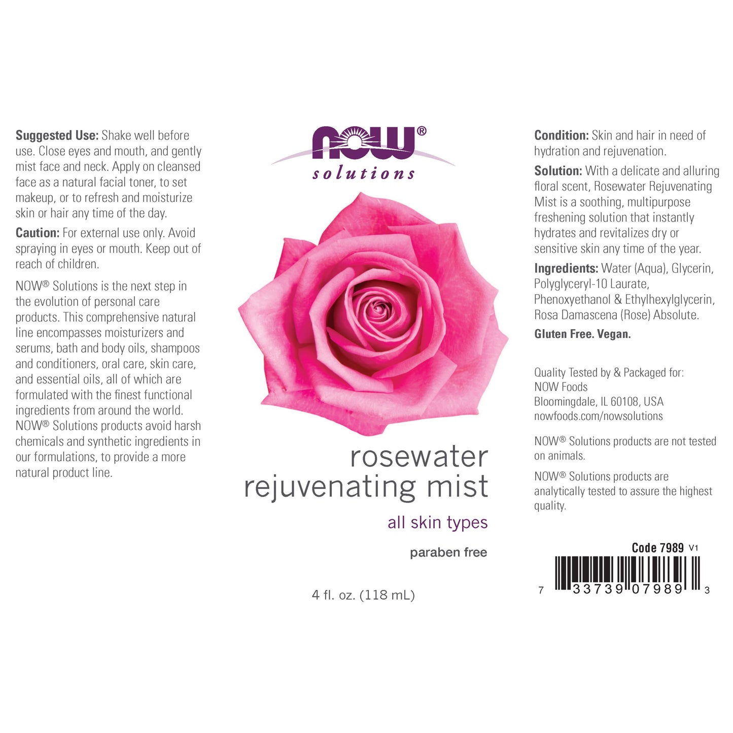 Névoa Rejuvenescedora de Água de Rosas, ( 118 ml)