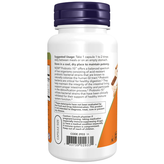 Probiotic-10™ 25 bilhões, 100 Cápsulas Vegetarianas