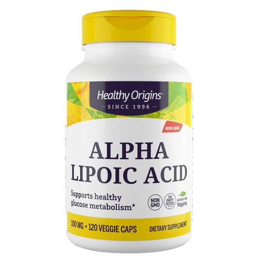 Ácido Alfa Lipóico, 100 mg, 120 Cápsulas Vegetarianas - Healthy Origins