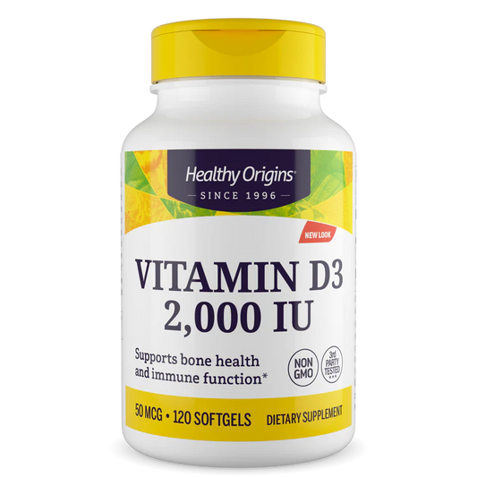 Vitamina D3 (com óleo MCT) 2.000 UI 120 Cápsulas Gelatinosas, Healthy Origins