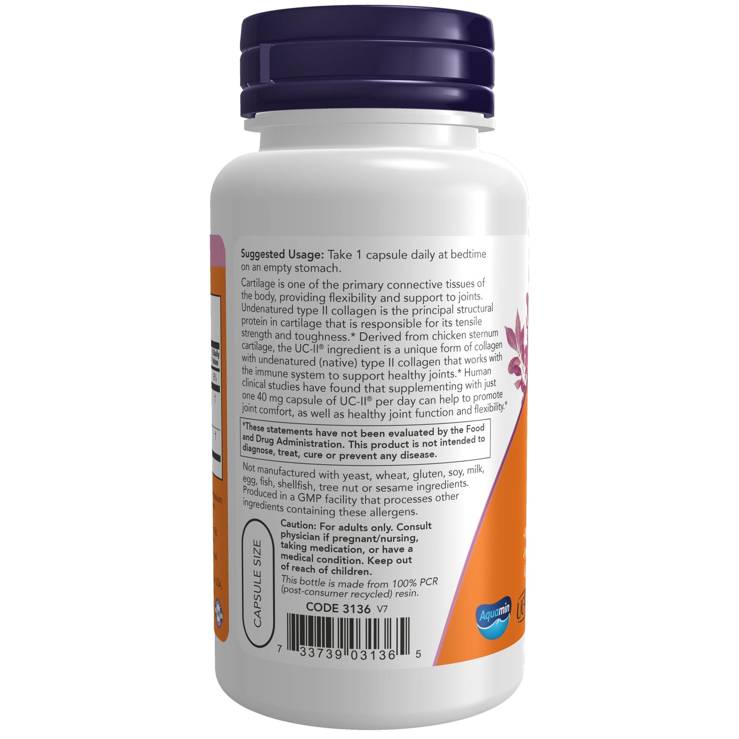 Colágeno Tipo II UC-II®, 120 Cápsulas Vegetarianas