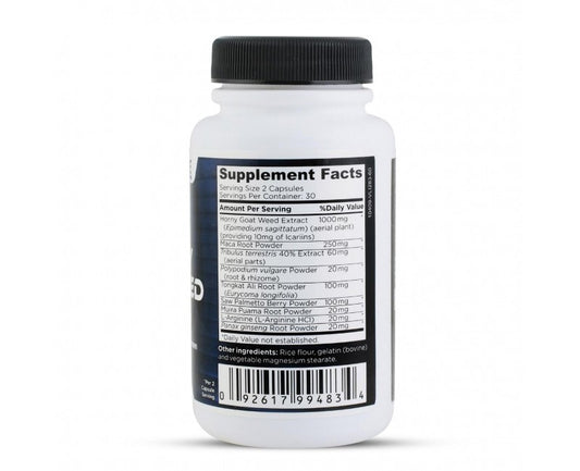 Horny Goat Weed (Erva-de-Bode) 1000mg — Proline Vitamins, 60 Cápsulas