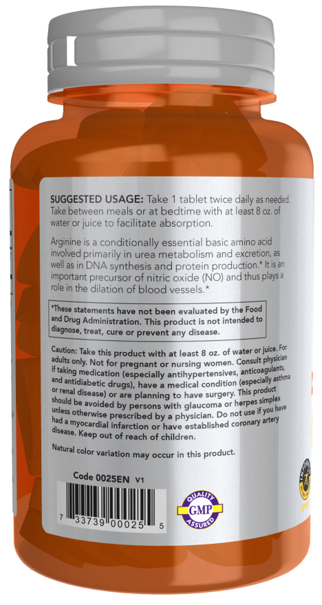 L-Arginina 1000 mg, Força Dupla, 60 Tablets