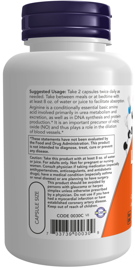 L-Arginine, 500 mg, 250 Cápsulas Vegetarianas