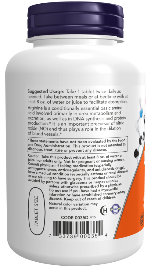 L-Arginine, 1000 mg, 120 Tablets de Força Dupla
