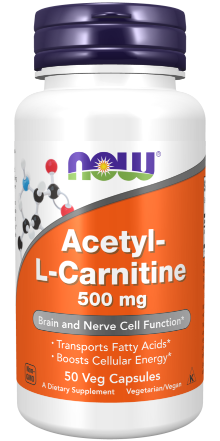 Acetyl-L-Carnitine, 500 mg, 50 Cápsulas Vegetarianas