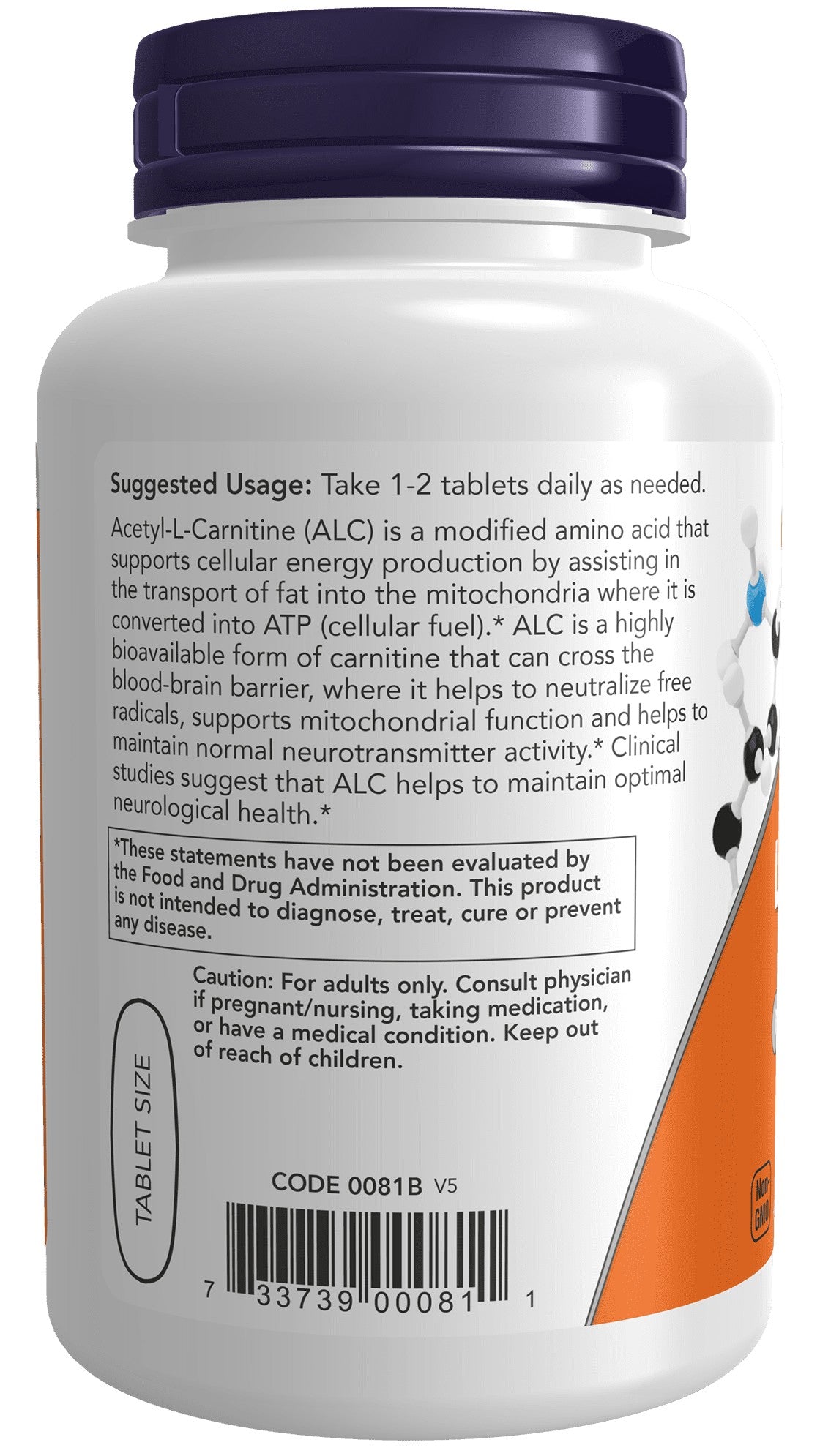 Acetil-L-Carnitina 750 mg - 90 comprimidos-Now Foods-Aminoácidos,Suplementos