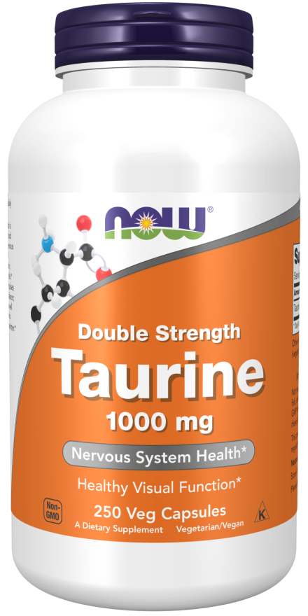Taurine, 1000 mg, 250 Cápsulas Vegetarianas de Força Dupla