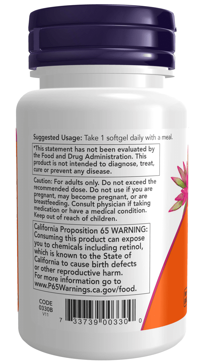 Vitamina A 10.000 UI, 100 cápsulas de gel-NOW FOODS-Nossos Produtos,Vitaminas / Vitamina A; Saúde ocular; Suporte imunológico; Saúde da pele