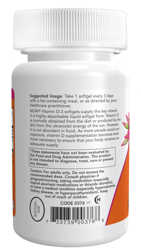 Vitamina D-3 10.000 UI, 120 Softgels