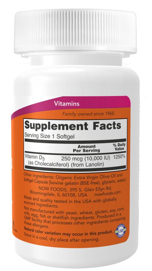 Vitamina D-3 10.000 UI, 240 Softgels
