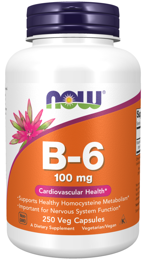 Vitamina B-6 100 mg, 250 Cápsulas Vegetarianas