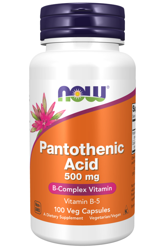 Ácido Pantotênico, 500 mg, 100 Cápsulas Vegetarianas