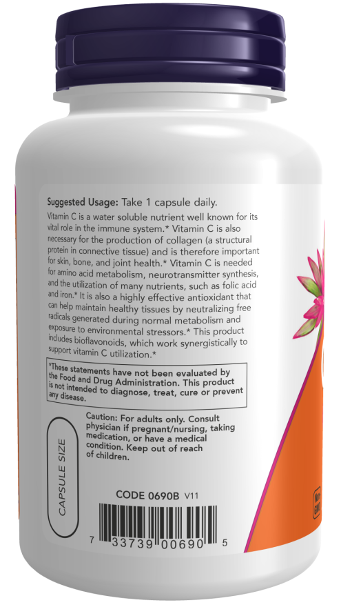 Vitamina C-1000, 250 Cápsulas Vegetarianas