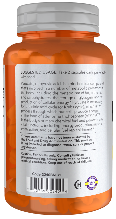 Piruvato, 100 Cápsulas Vegetarianas