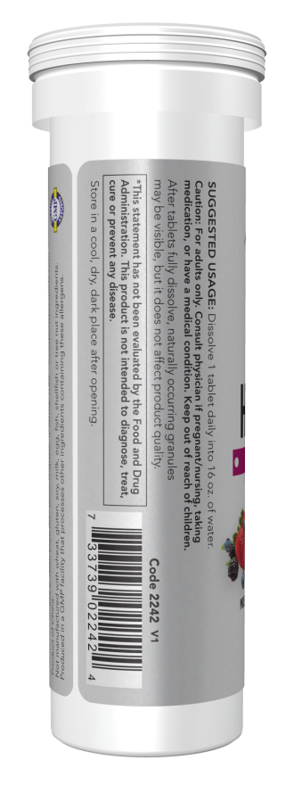 Tablets Efervescentes Efervescentes de Frutas Vermelhas Effer-Hydrate, 10 Tablets