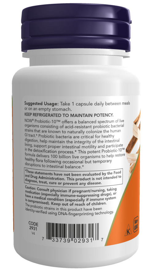 Probiótico-10™ 100 bilhões, 30 Cápsulas Vegetarianas