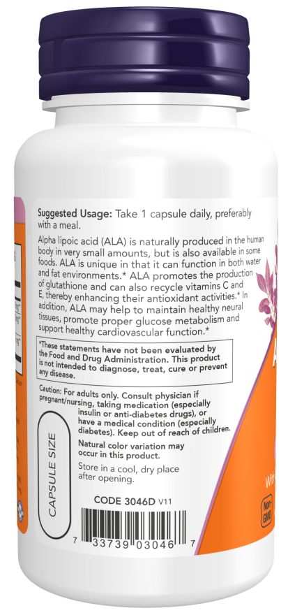 Ácido Alfa Lipóico, 600 mg, 120 Cápsulas Vegetarianas de Força Extra