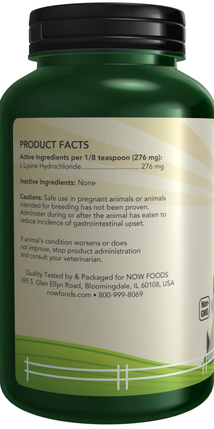 Pó de L-lisina para Gatos, (226.8 g)
