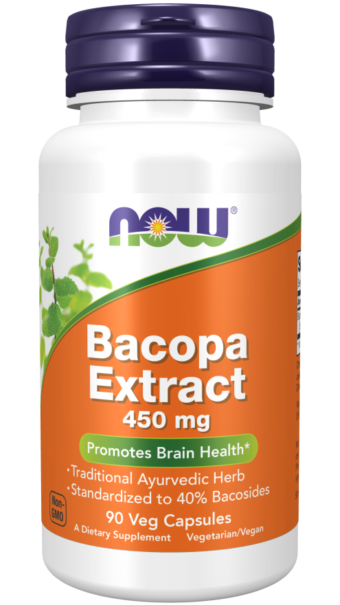 Extrato de Bacopa 450 mg, 90 Cápsulas Vegetarianas