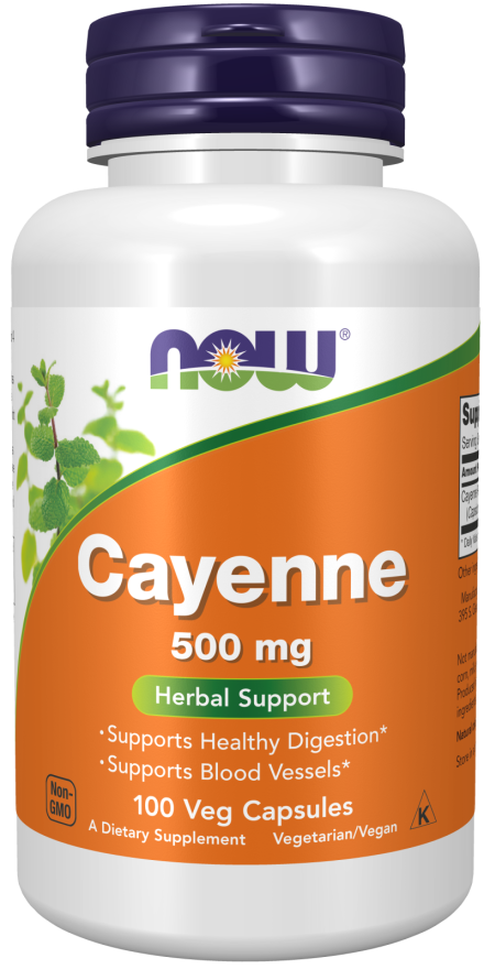 Caiena 500 mg, 100 Cápsulas Vegetarianas