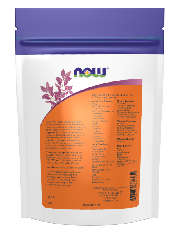 Cápsulas Vazias, Vegetariana, Duplo "00", 750 Softgels