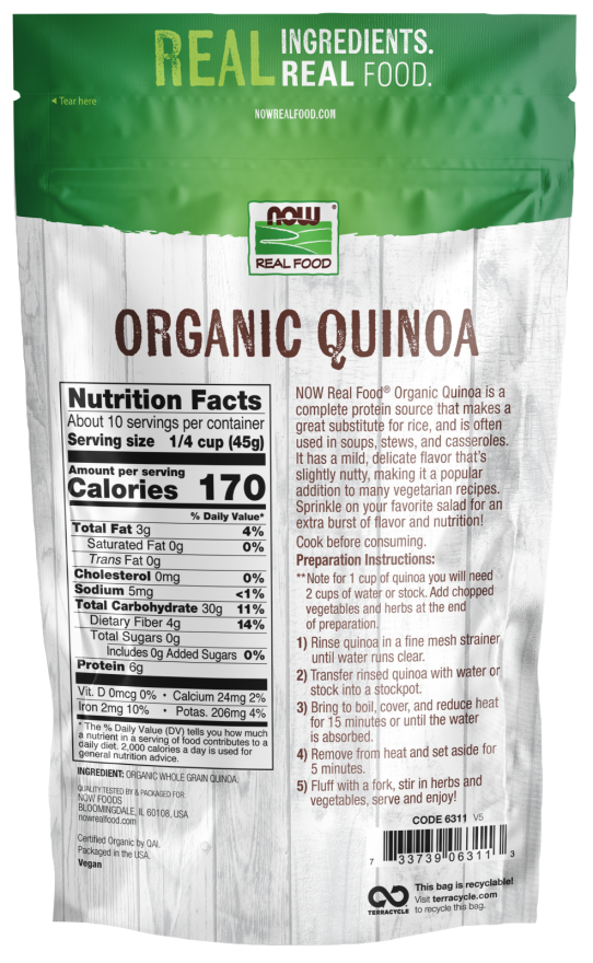 Quinoa Integral, Orgânica, (454 g)